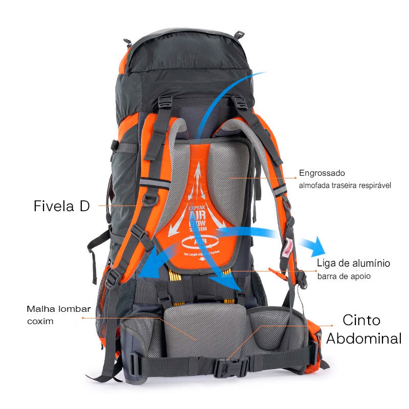Mochila Cargueira 70L para Trilhas e Montanhismo - Extreme Trek