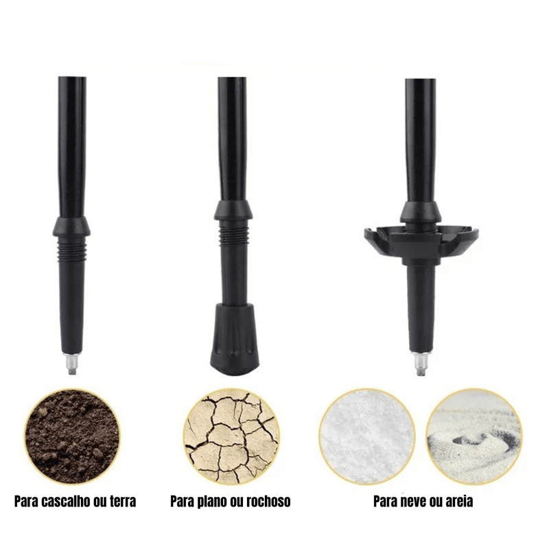 Kit 2 Bastões de Caminhada Ergonômicos Ultraleves - TrailHike