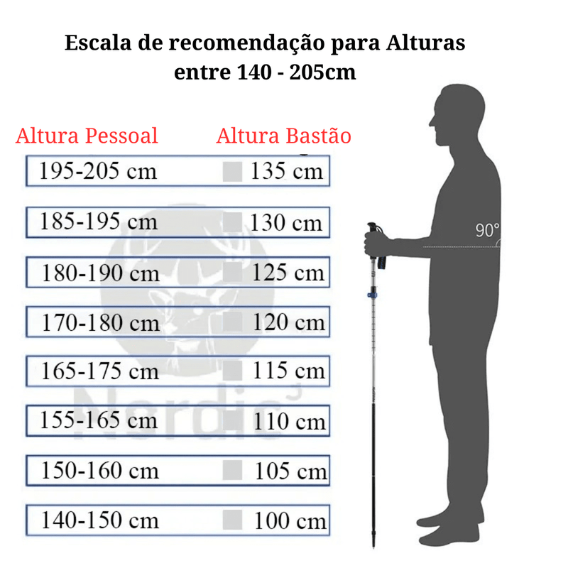 Bastão de Caminhada Ajustável - Hiking Pro