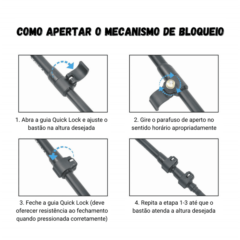 Kit 2 Bastões de Caminhada Ergonômicos Ultraleves - TrailHike