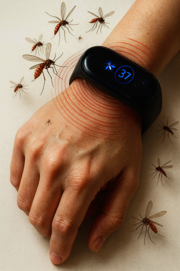 Relógio Repelente de Mosquitos Eletrônico – Pulseira Estilo Moderno, Sem Químicos