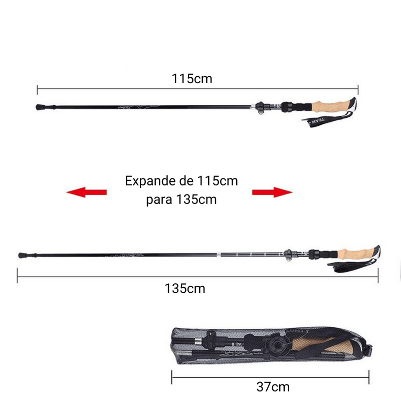 Kit 2 Bastões de Caminhada Ergonômicos Ultraleves - TrailHike
