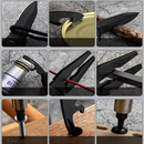 Canivete Dobrável Multifuncional Preto com Lâmina em Aço Inoxidável