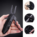 Canivete Dobrável Multifuncional Preto com Lâmina em Aço Inoxidável